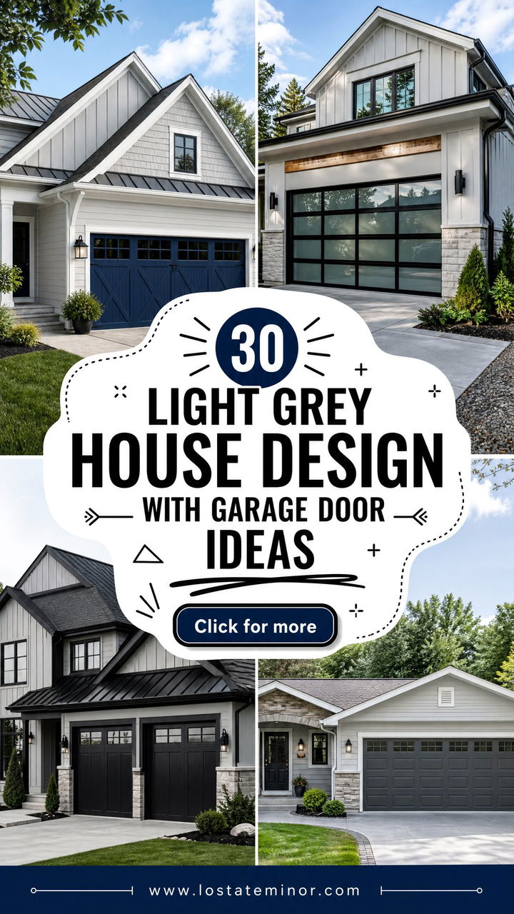 30 Light Grey House Design With Garage Door Ideas Youll Love - 30 Light Grey House Design With Garage Door Ideas You’ll Love
