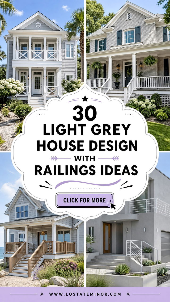 30 Light Grey House Design With Railings Ideas for Timeless Style - 30 Light Grey House Design With Railings Ideas for Timeless Style