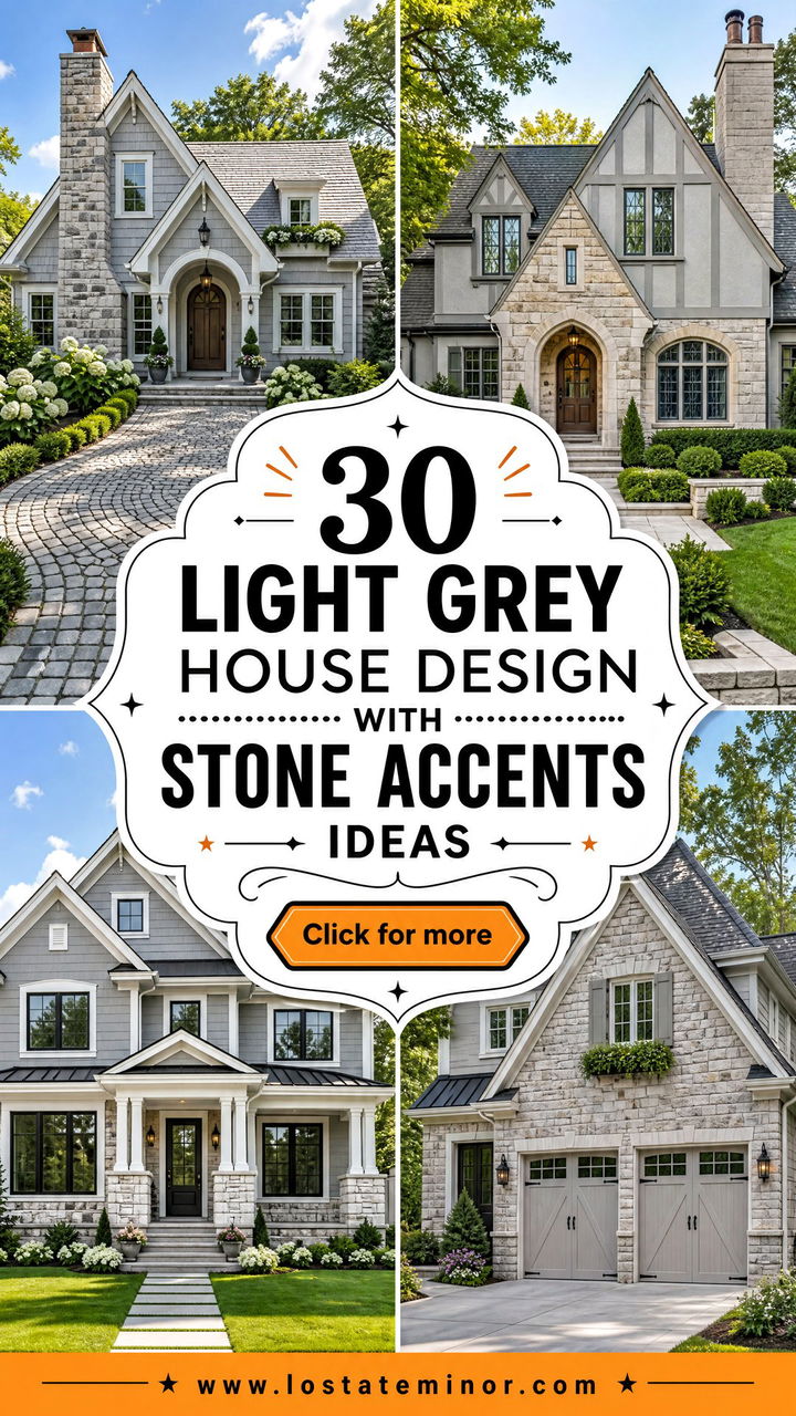 30 Light Grey House Design With Stone Accents Ideas to Inspire - 30 Light Grey House Design With Stone Accents Ideas to Inspire