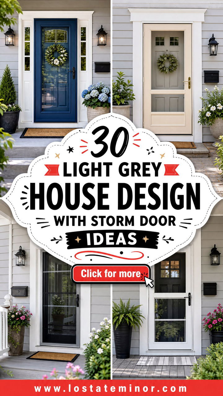 30 Light Grey House Design With Storm Door Ideas for Any Season - 30 Light Grey House Design With Storm Door Ideas for Any Season