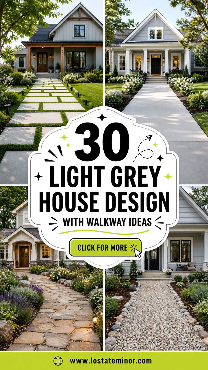 30 Light Grey House Design With Walkway Ideas for a Warm Welcome - 30 Light Grey House Design With Walkway Ideas for a Warm Welcome