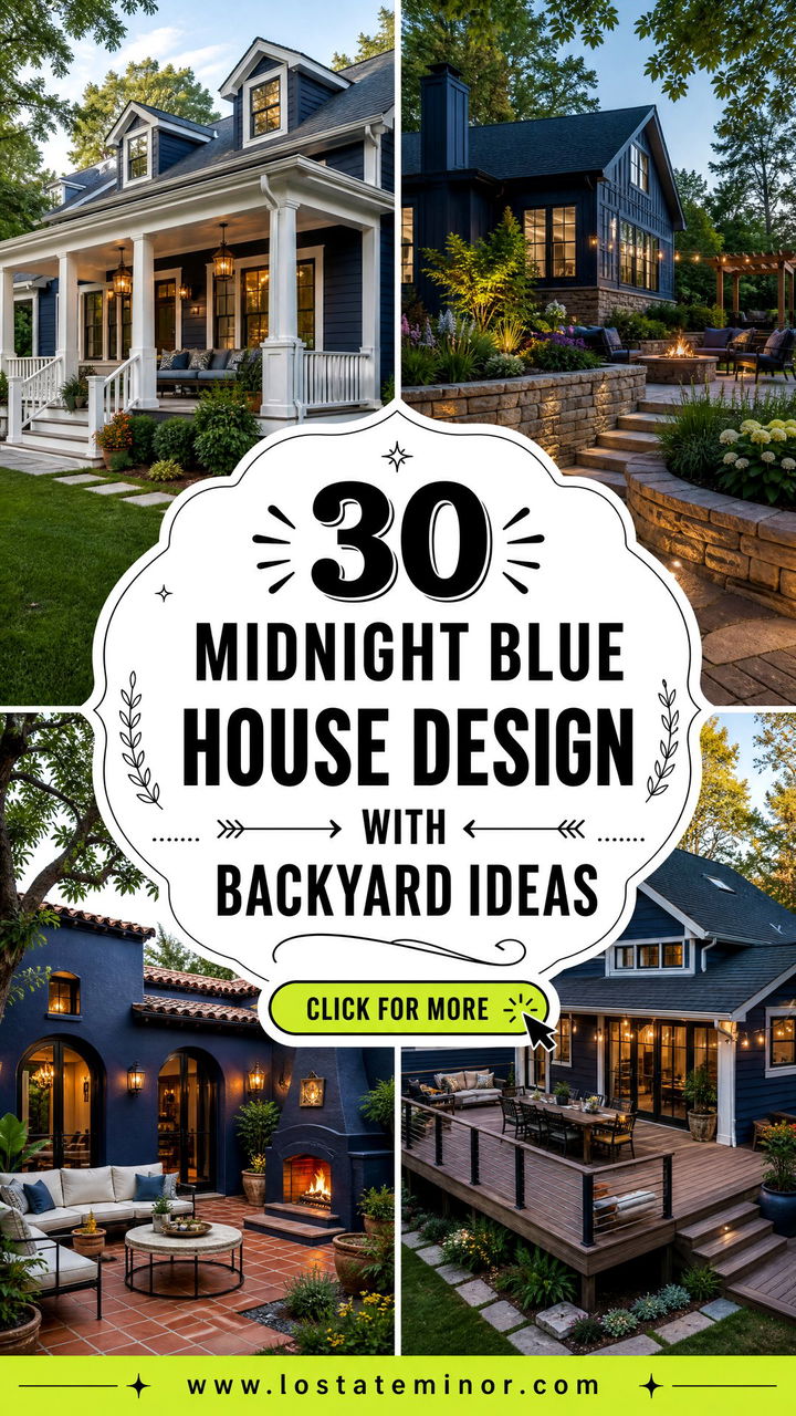 30 Midnight Blue House Design With Backyard Ideas to Inspire - 30 Midnight Blue House Design With Backyard Ideas to Inspire