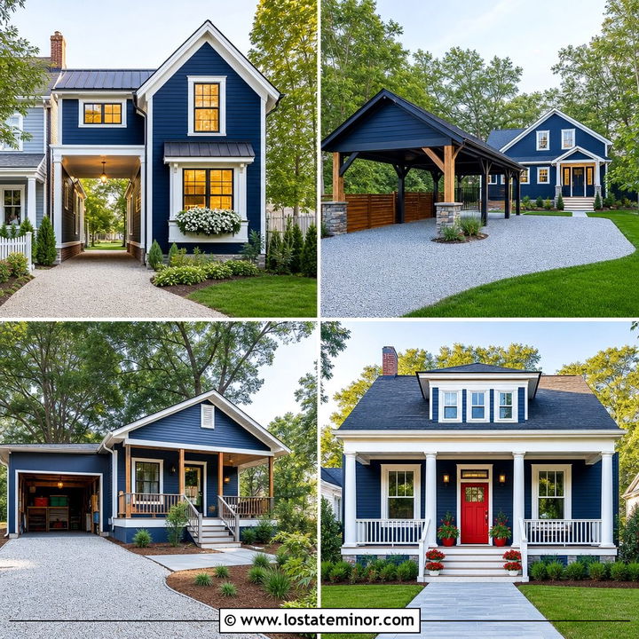 30 Midnight Blue House Design With Carport Ideas: Smart Arrival
