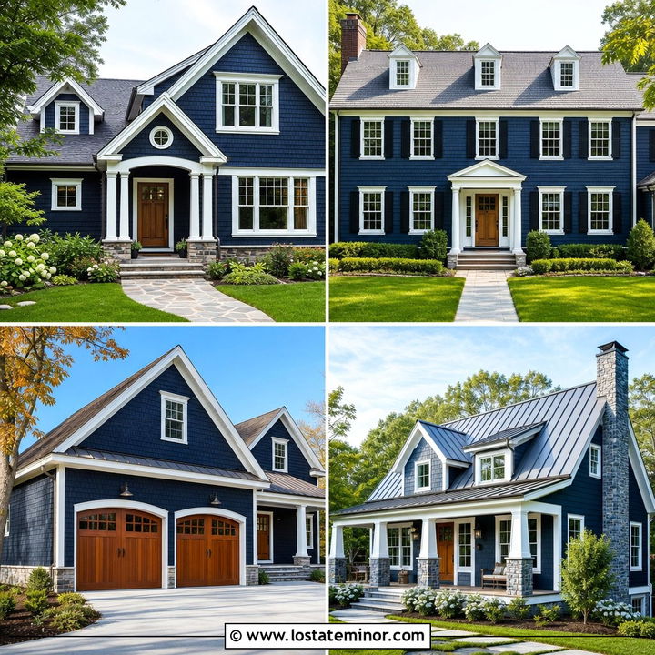 30 Midnight Blue House Design With Cedar Shake Ideas: Bold Looks