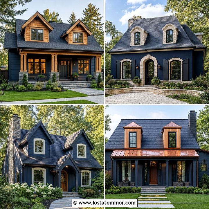 30 Midnight Blue House Design With Dormers Ideas: Storybook Charm