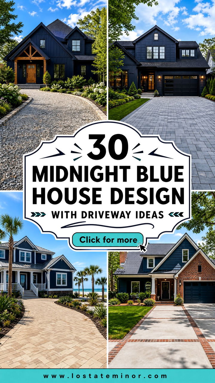 30 Midnight Blue House Design With Driveway Ideas Sleek Arrivals - 30 Midnight Blue House Design With Driveway Ideas: Sleek Arrivals