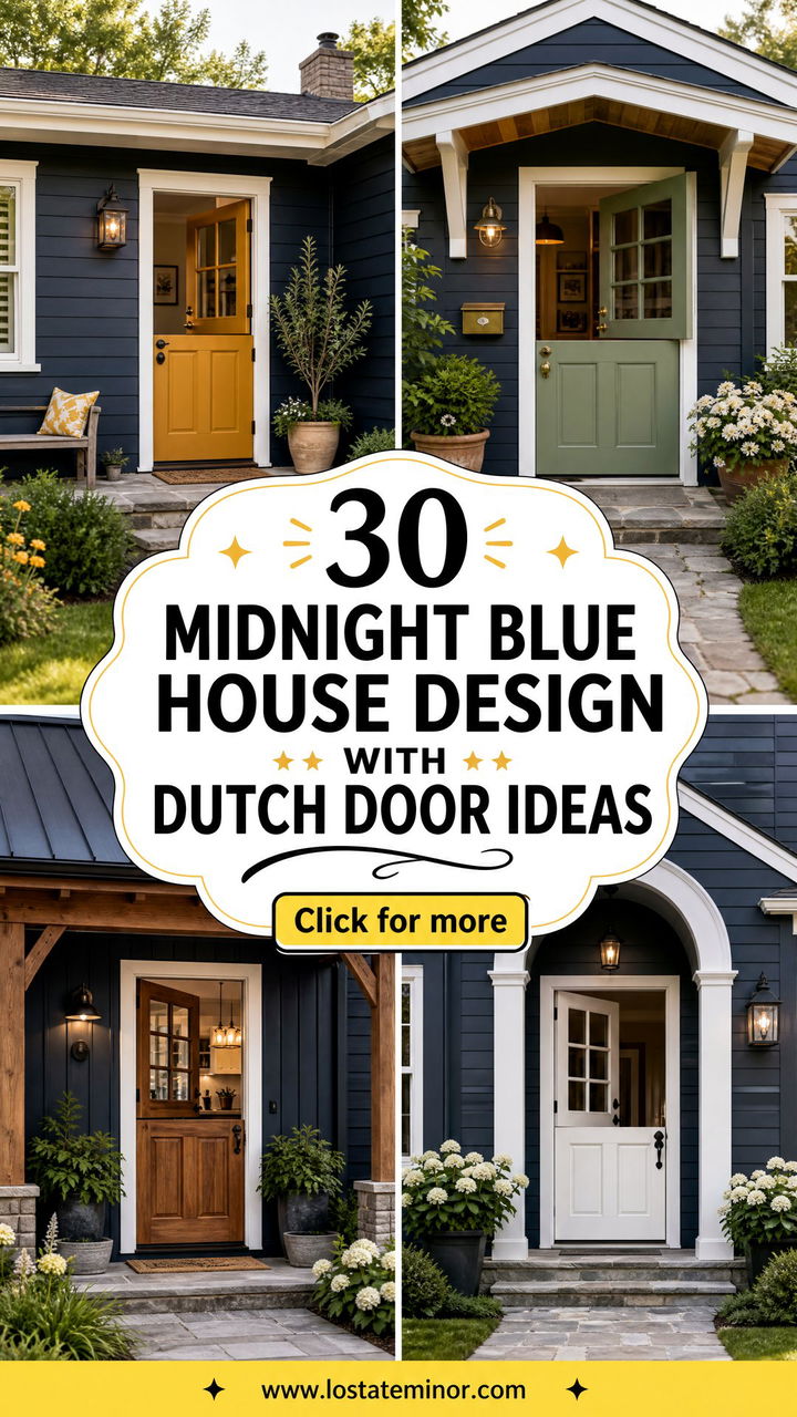 30 Midnight Blue House Design With Dutch Door Ideas Entry Charm - 30 Midnight Blue House Design With Dutch Door Ideas: Entry Charm