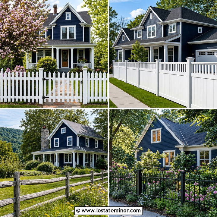30 Midnight Blue House Design With Fence Ideas: Stylish Borders