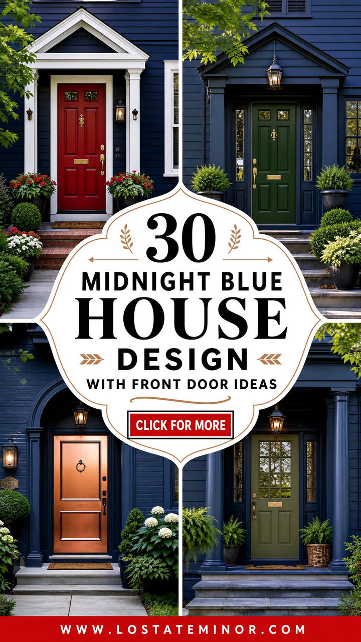 30 Midnight Blue House Design With Front Door Ideas Bold Welcome - 30 Midnight Blue House Design With Front Door Ideas: Bold Welcome