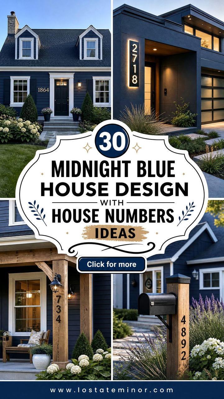 30 Midnight Blue House Design With House Numbers Ideas Add Charm - 30 Midnight Blue House Design With House Numbers Ideas: Add Charm