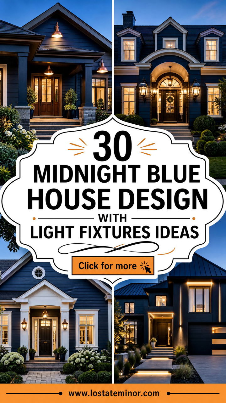30 Midnight Blue House Design With Light Fixtures Ideas Glow Up - 30 Midnight Blue House Design With Light Fixtures Ideas: Glow Up