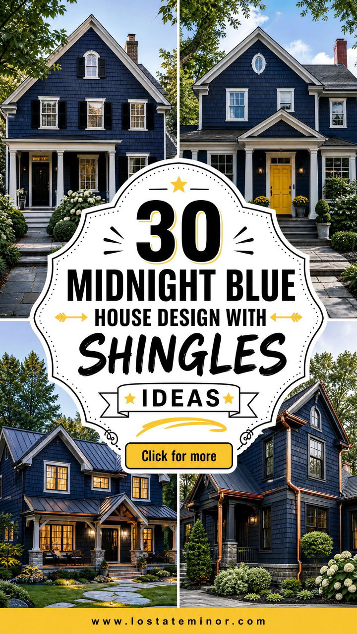 30 Midnight Blue House Design With Shingles Ideas for Bold Style - 30 Midnight Blue House Design With Shingles Ideas for Bold Style