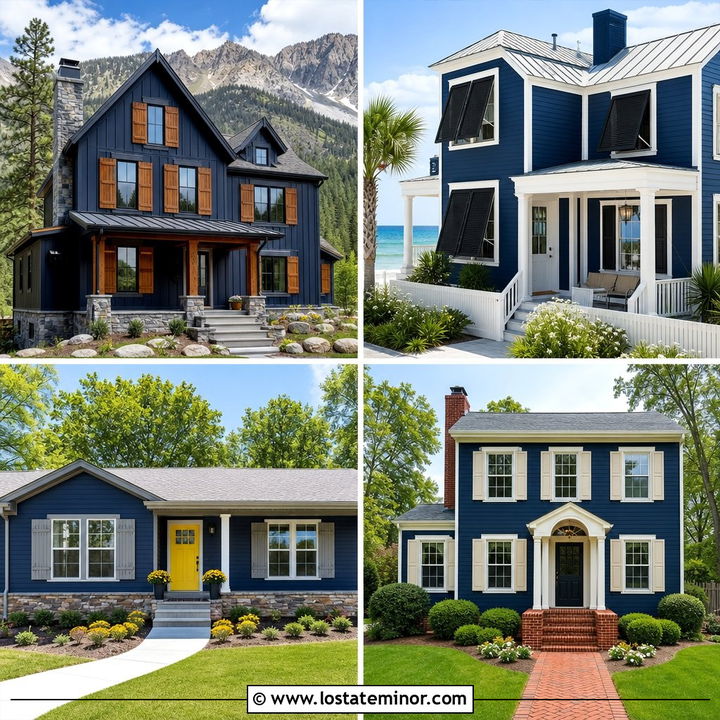 30 Midnight Blue House Design With Shutters Ideas for Curb Appeal