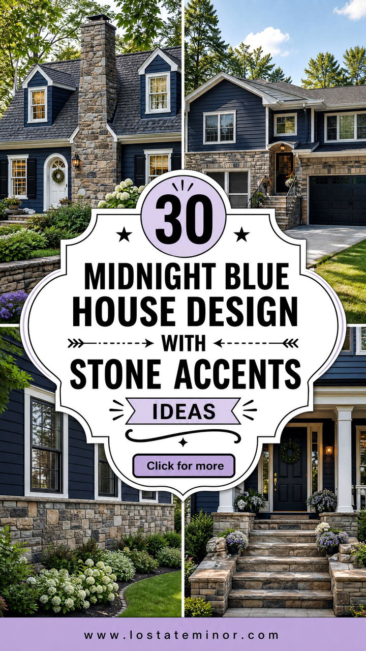 30 Midnight Blue House Design With Stone Accents Ideas to Inspire - 30 Midnight Blue House Design With Stone Accents Ideas to Inspire