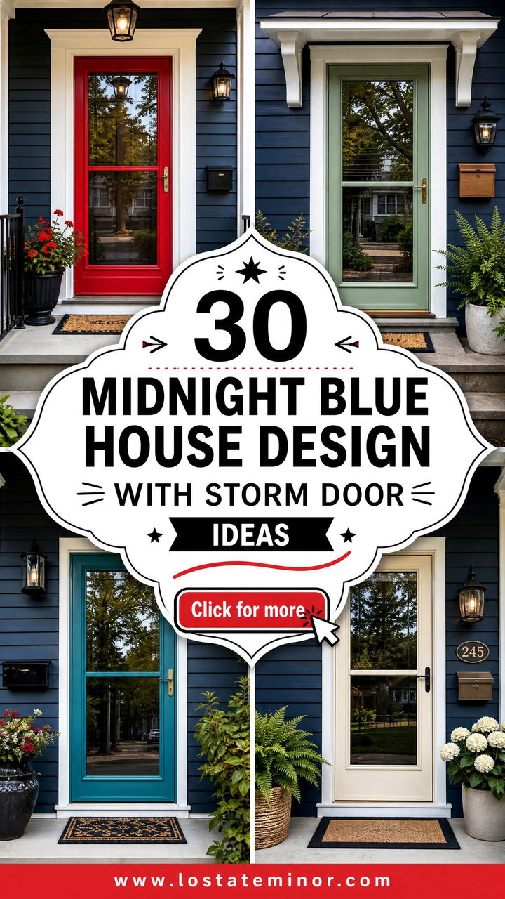 30 Midnight Blue House Design With Storm Door Ideas Youll Love - 30 Midnight Blue House Design With Storm Door Ideas You’ll Love