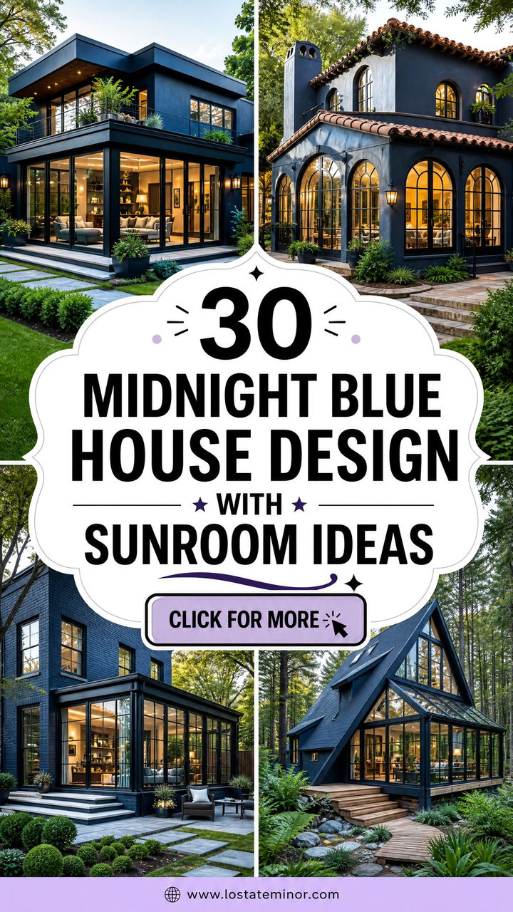 30 Midnight Blue House Design With Sunroom Ideas for Sunny Living - 30 Midnight Blue House Design With Sunroom Ideas for Sunny Living