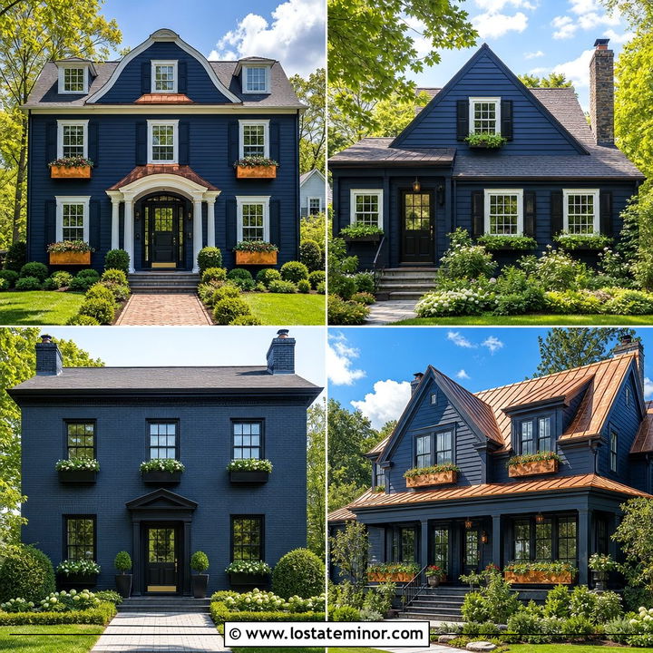 30 Midnight Blue House Design With Window Boxes Ideas to Try