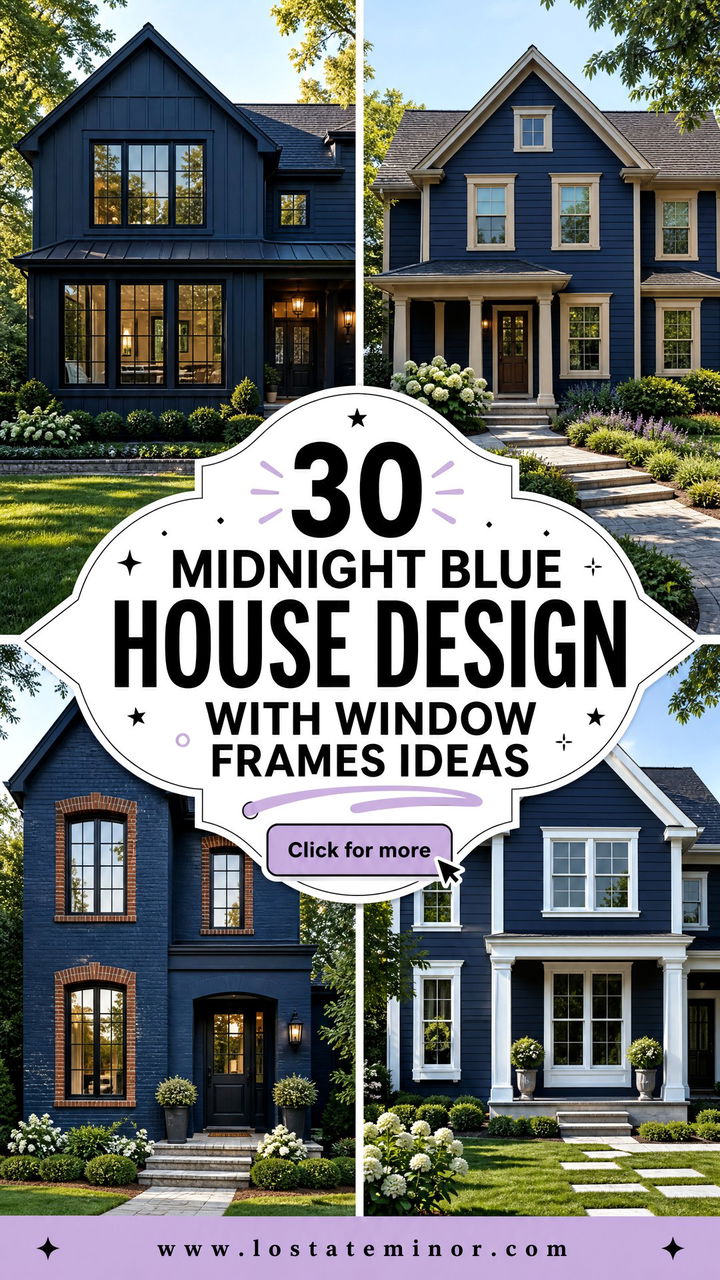 30 Midnight Blue House Design With Window Frames Ideas to Love - 30 Midnight Blue House Design With Window Frames Ideas to Love