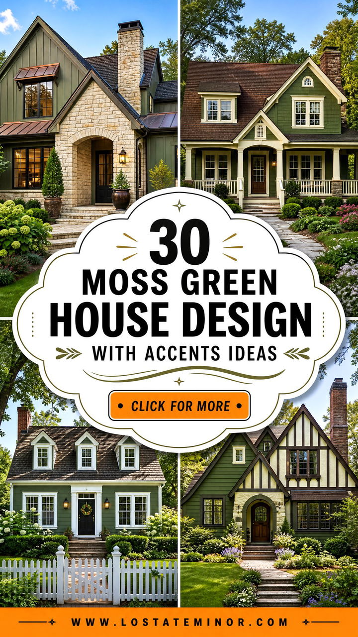 30 Moss Green House Design With Accents Ideas for Curb Appeal - 30 Moss Green House Design With Accents Ideas for Curb Appeal
