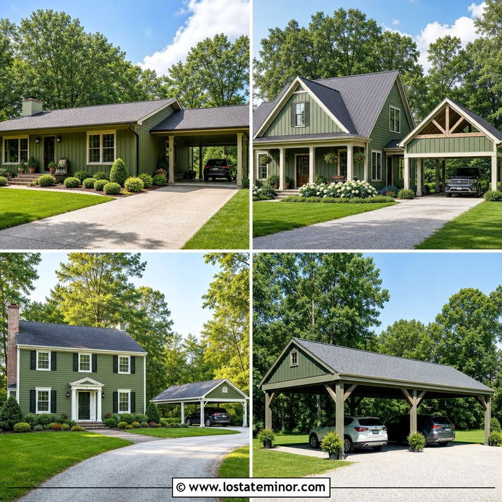 30 Moss Green House Design With Carport Ideas for Smart Shelter