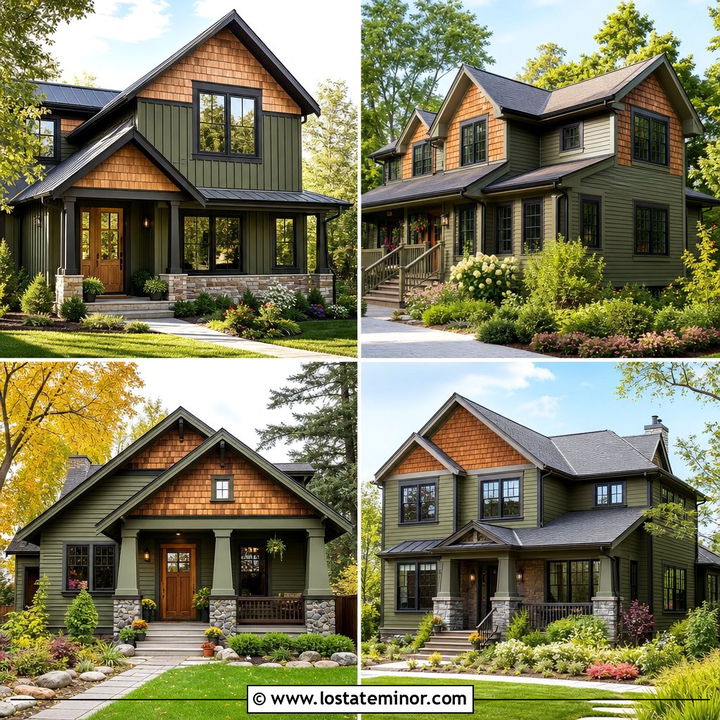 30 Moss Green House Design With Cedar Shake Ideas to Inspire