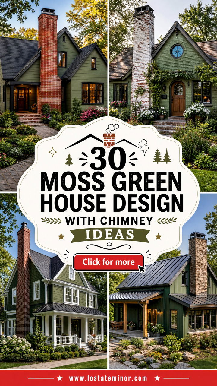 30 Moss Green House Design With Chimney Ideas for Cozy Charm - 30 Moss Green House Design With Chimney Ideas for Cozy Charm