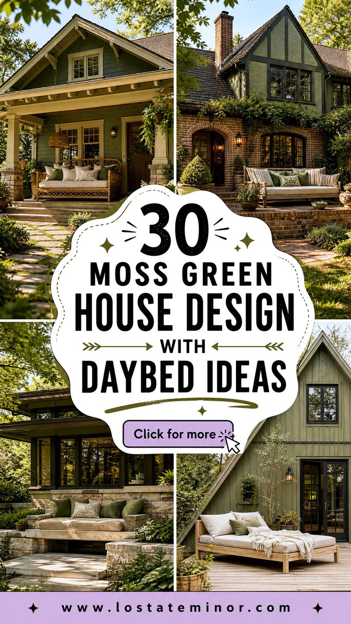 30 Moss Green House Design With Daybed Ideas for Cozy Style - 30 Moss Green House Design With Daybed Ideas for Cozy Style