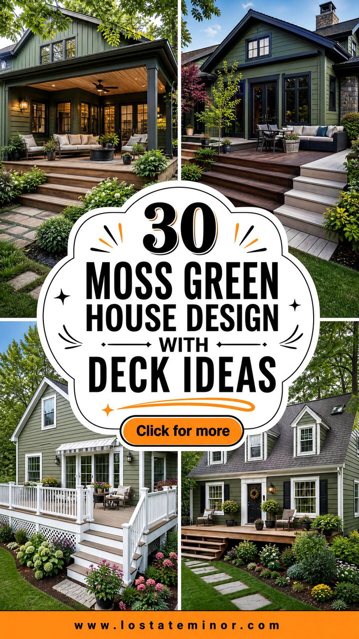 30 Moss Green House Design With Deck Ideas for Outdoor Charm - 30 Moss Green House Design With Deck Ideas for Outdoor Charm