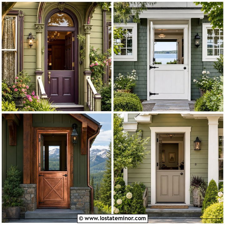 30 Moss Green House Design With Dutch Door Ideas for Cozy Homes