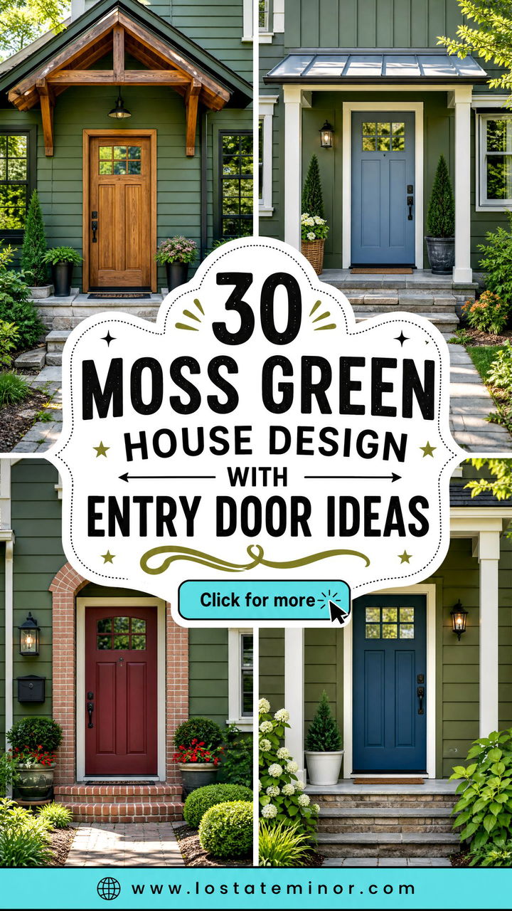 30 Moss Green House Design With Entry Door Ideas for Curb Appeal - 30 Moss Green House Design With Entry Door Ideas for Curb Appeal