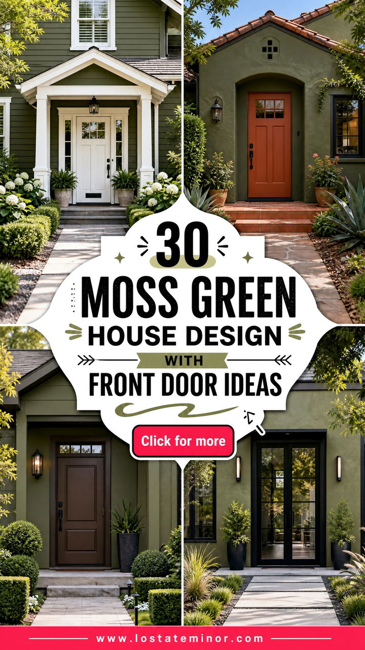 30 Moss Green House Design With Front Door Ideas for Curb Appeal - 30 Moss Green House Design With Front Door Ideas for Curb Appeal