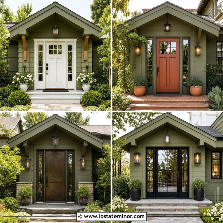 30 Moss Green House Design With Front Door Ideas for Curb Appeal