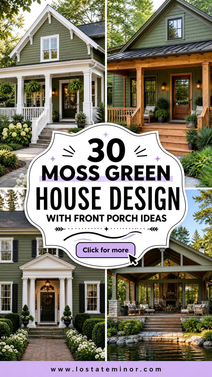 30 Moss Green House Design With Front Porch Ideas Youll Love - 30 Moss Green House Design With Front Porch Ideas You’ll Love