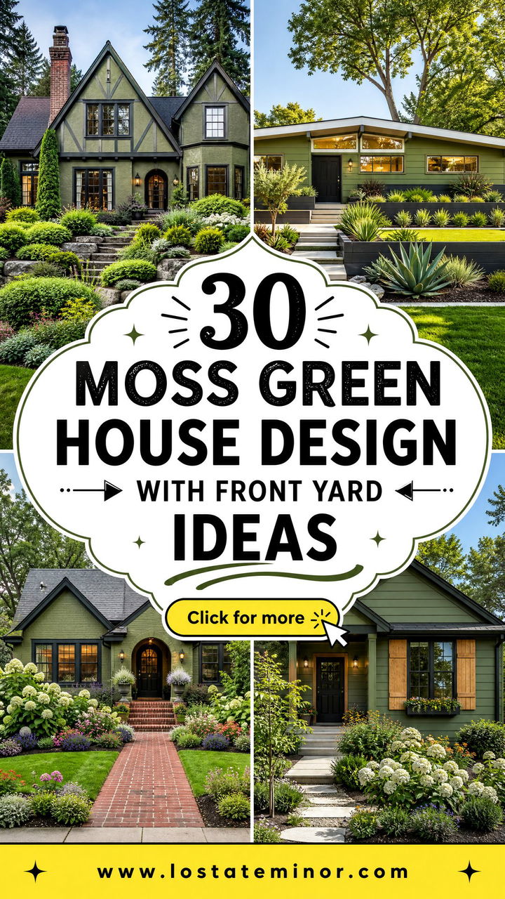30 Moss Green House Design With Front Yard Ideas for Curb Appeal - 30 Moss Green House Design With Front Yard Ideas for Curb Appeal