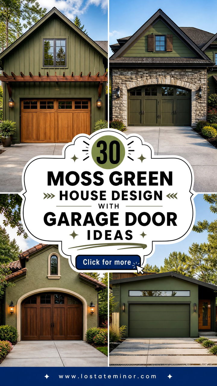 30 Moss Green House Design With Garage Door Ideas for Curb Appeal - 30 Moss Green House Design With Garage Door Ideas for Curb Appeal