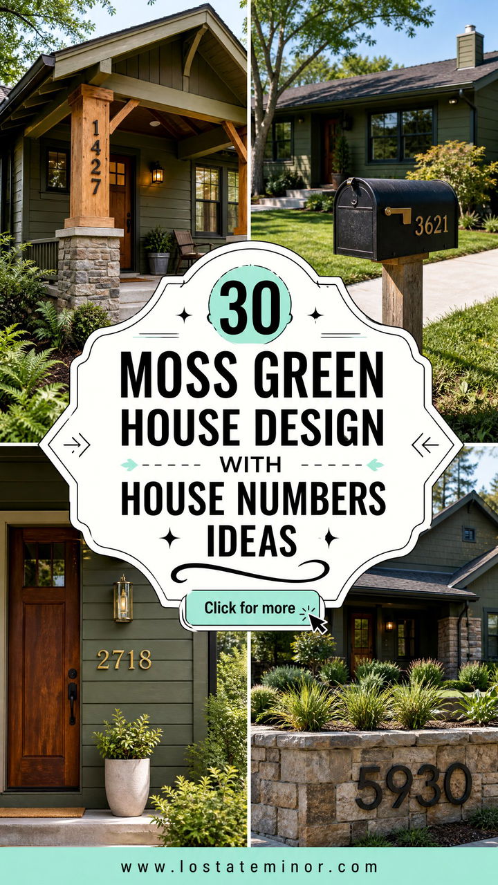 30 Moss Green House Design With House Numbers Ideas to Try - 30 Moss Green House Design With House Numbers Ideas to Try