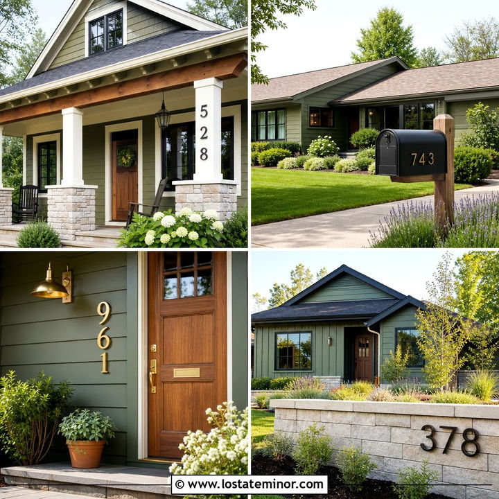 30 Moss Green House Design With House Numbers Ideas to Try