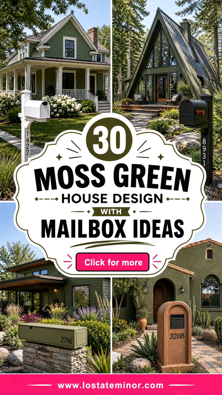30 Moss Green House Design With Mailbox Ideas for Curb Appeal - 30 Moss Green House Design With Mailbox Ideas for Curb Appeal
