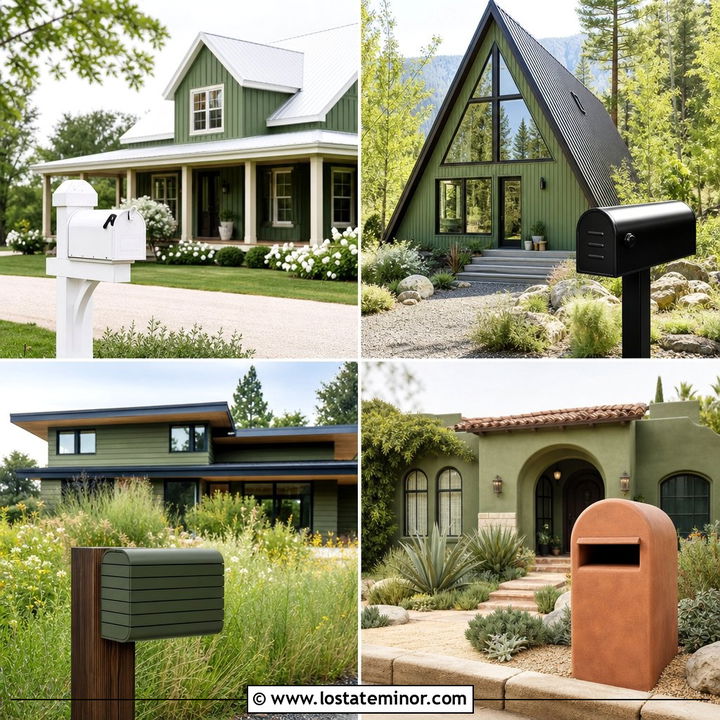 30 Moss Green House Design With Mailbox Ideas for Curb Appeal