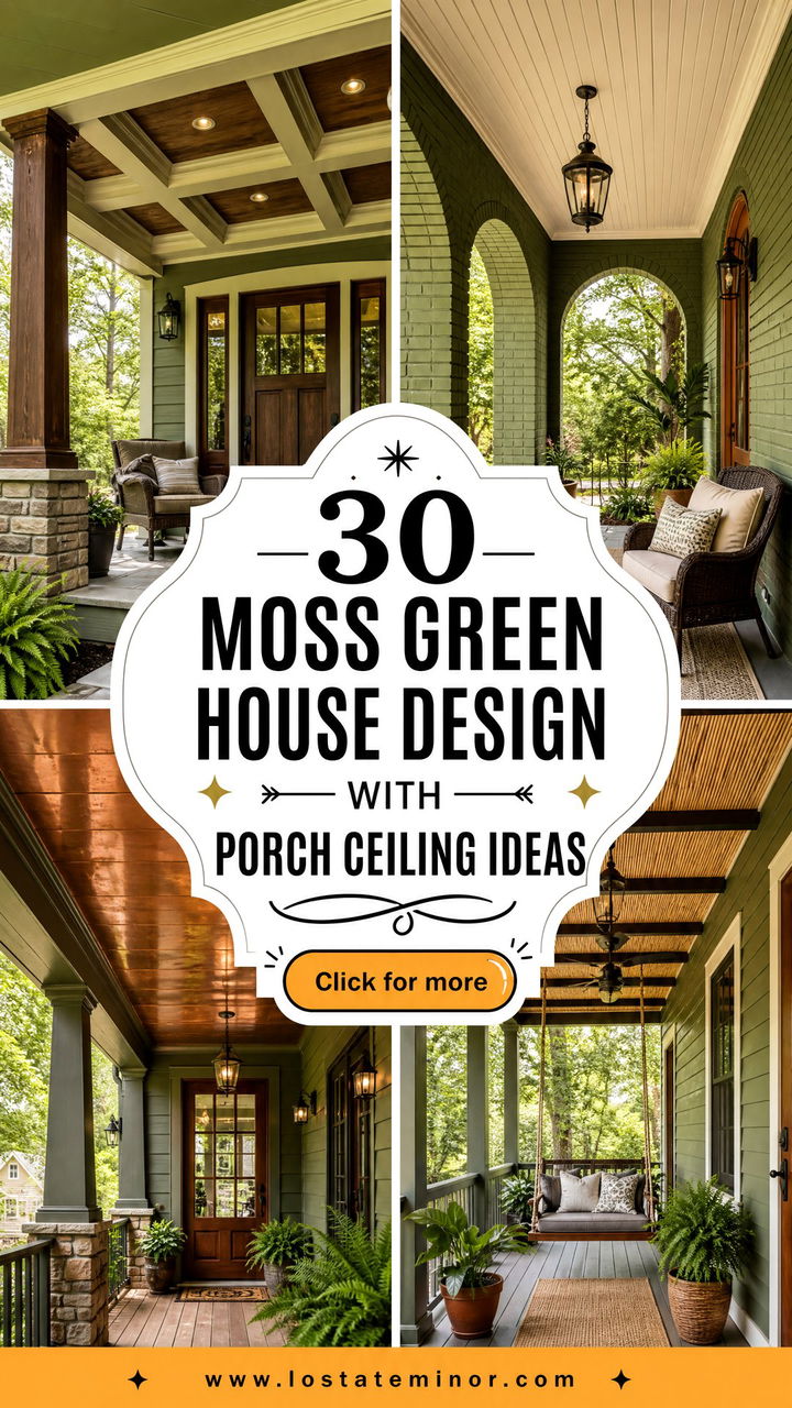 30 Moss Green House Design With Porch Ceiling Ideas to Inspire - 30 Moss Green House Design With Porch Ceiling Ideas to Inspire