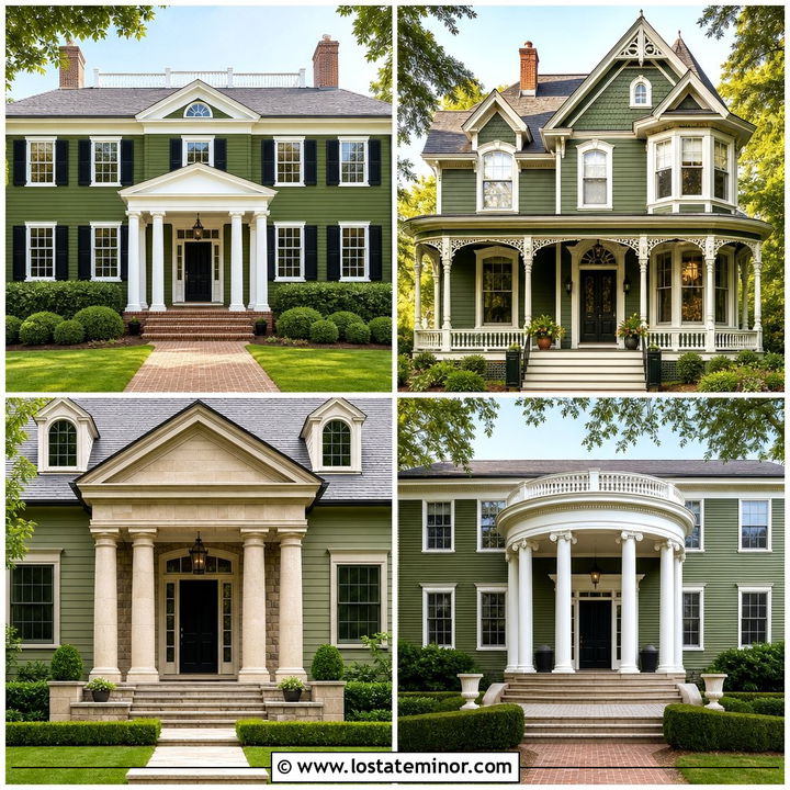 30 Moss Green House Design With Portico Ideas for Grand Entrances