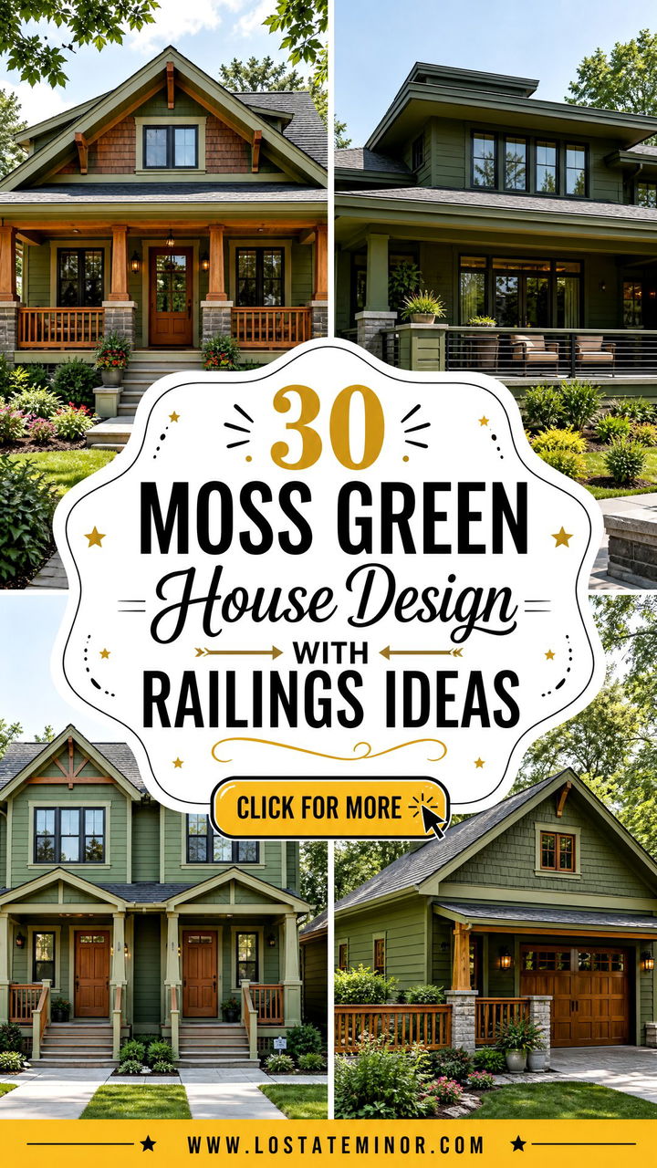 30 Moss Green House Design With Railings Ideas for Curb Appeal - 30 Moss Green House Design With Railings Ideas for Curb Appeal