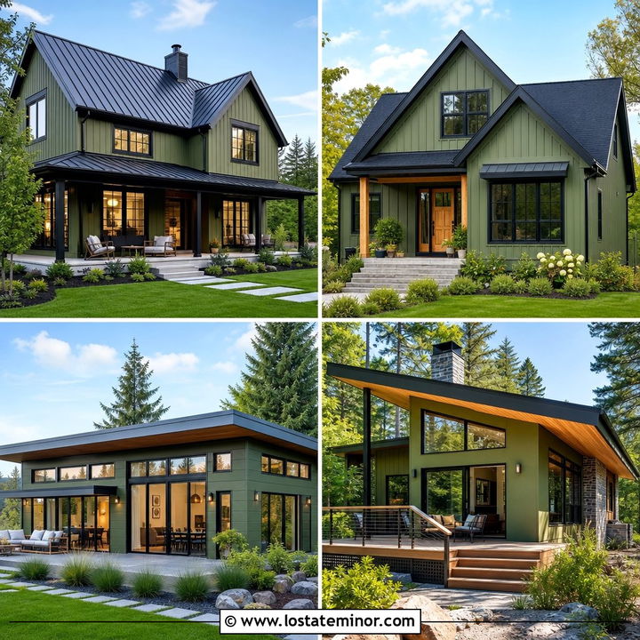 30 Moss Green House Design With Roof Ideas for Cozy Curb Appeal