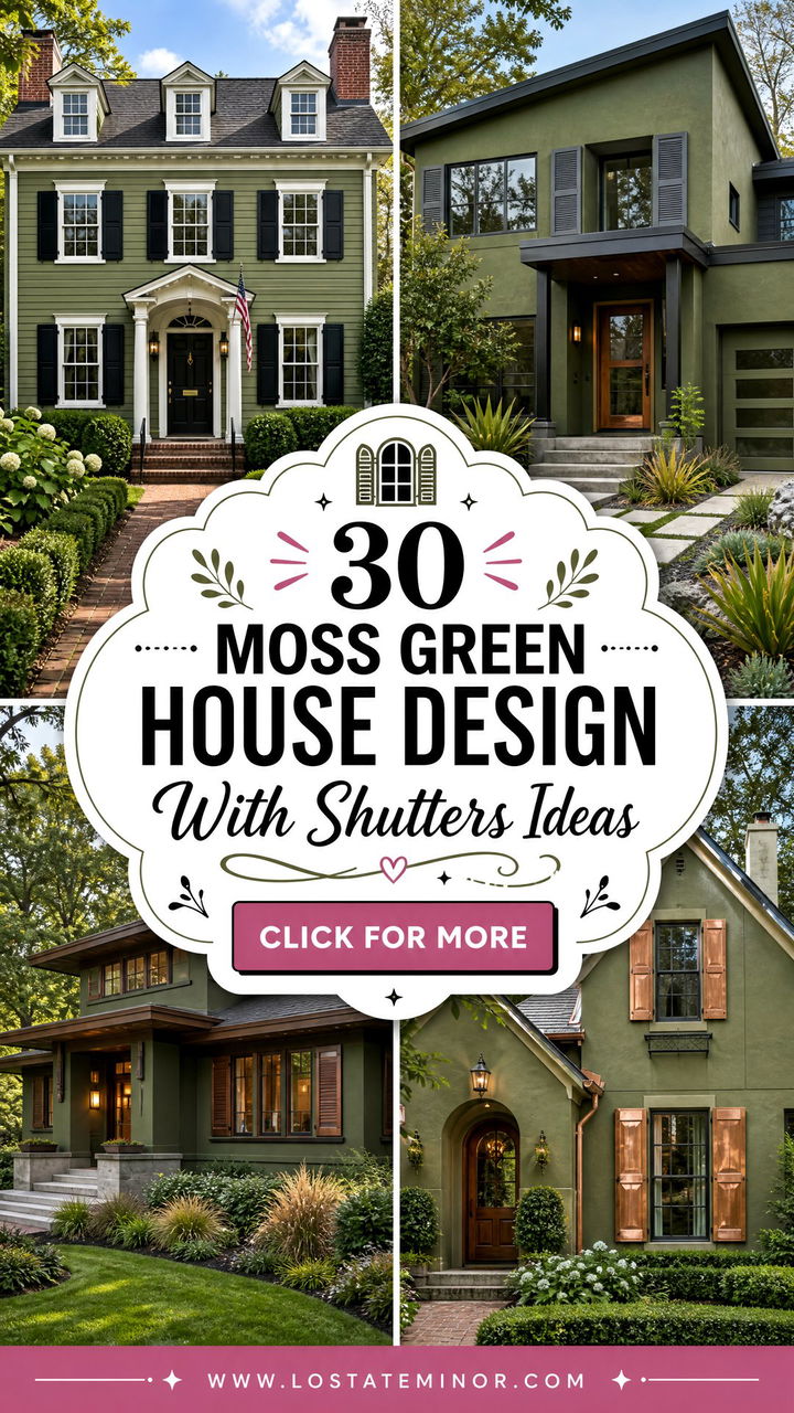 30 Moss Green House Design With Shutters Ideas for Curb Appeal - 30 Moss Green House Design With Shutters Ideas for Curb Appeal