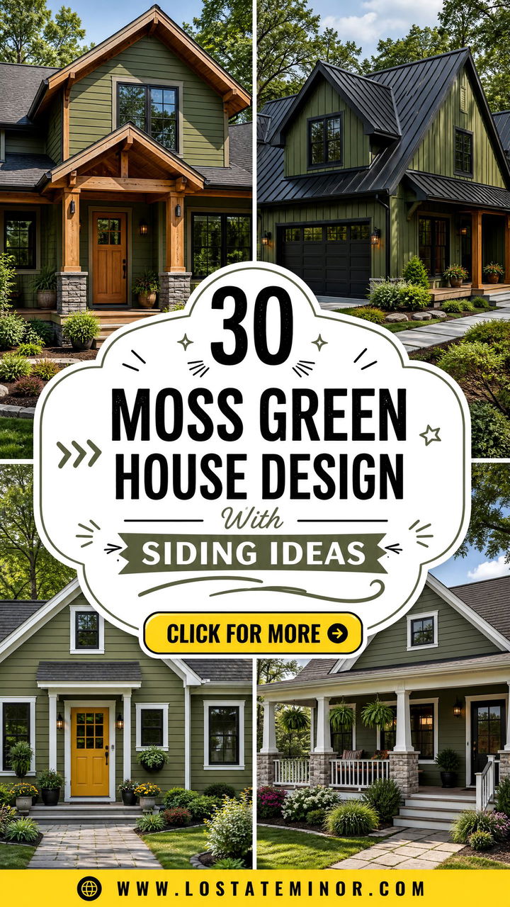 30 Moss Green House Design With Siding Ideas for Curb Appeal - 30 Moss Green House Design With Siding Ideas for Curb Appeal