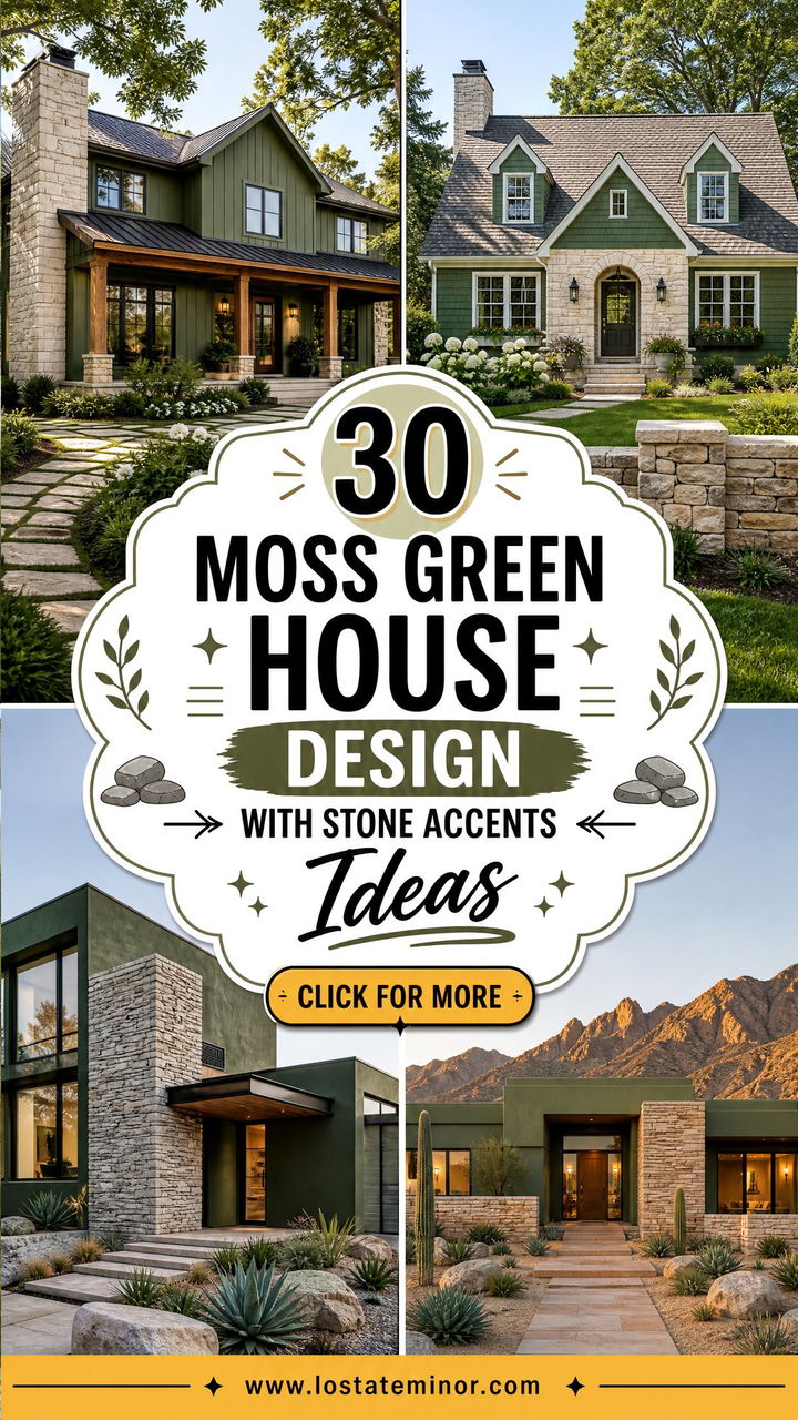 30 Moss Green House Design With Stone Accents Ideas Youll Love - 30 Moss Green House Design With Stone Accents Ideas You’ll Love