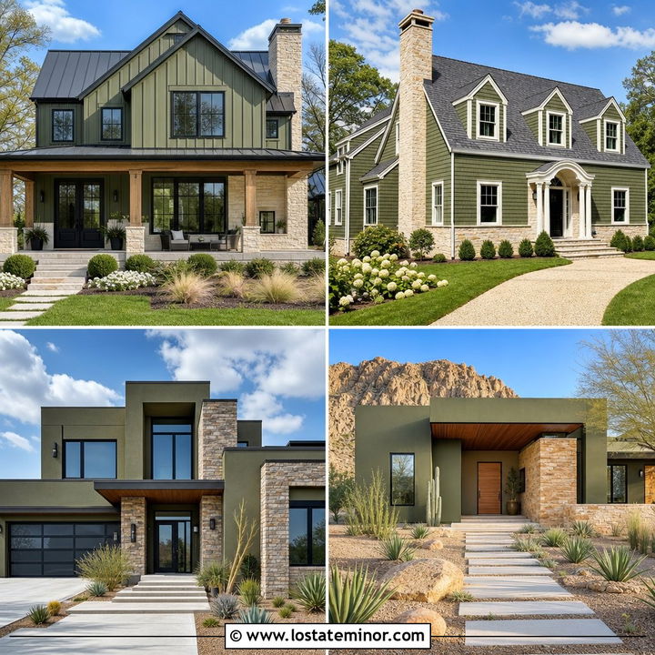 30 Moss Green House Design With Stone Accents Ideas You’ll Love