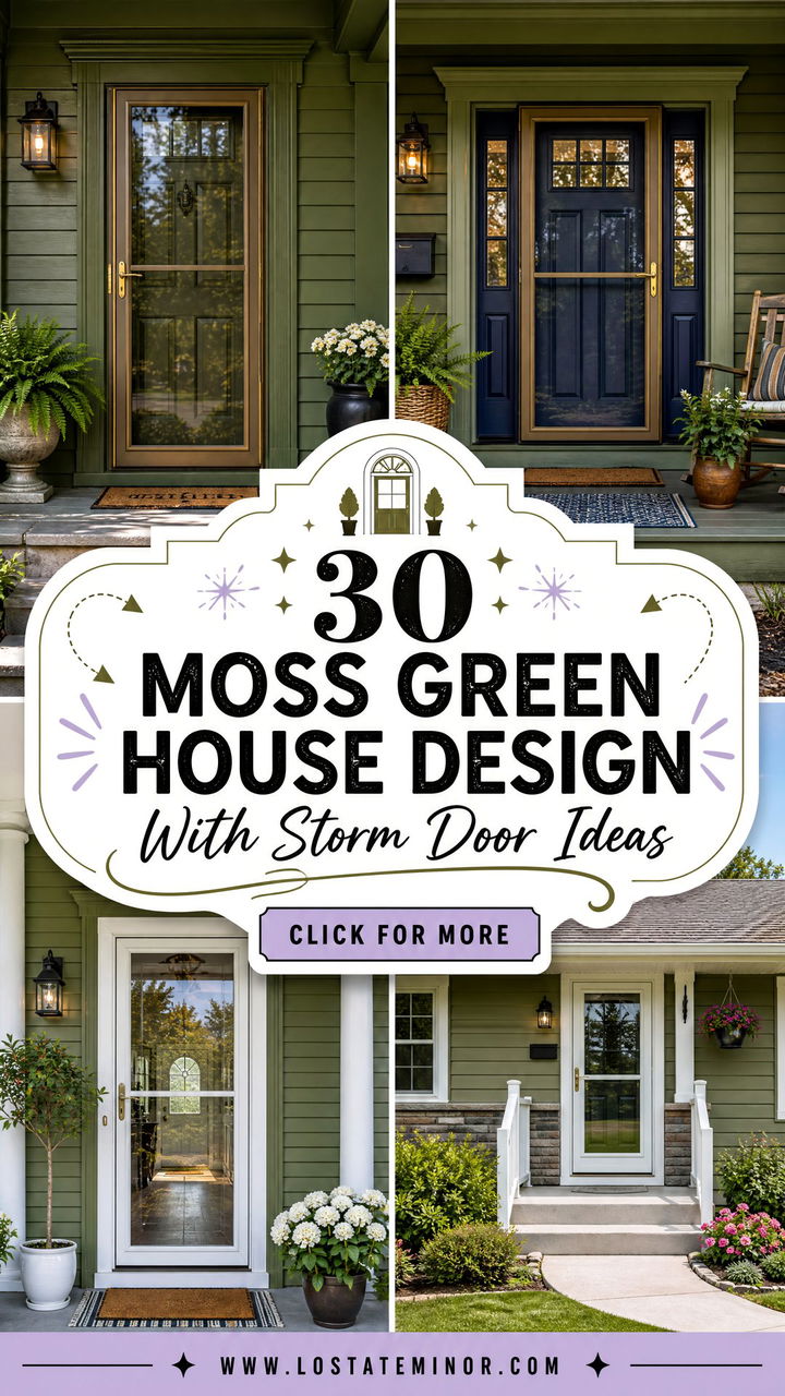 30 Moss Green House Design With Storm Door Ideas for Cozy Homes - 30 Moss Green House Design With Storm Door Ideas for Cozy Homes