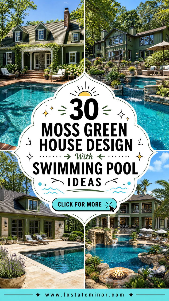 30 Moss Green House Design With Swimming Pool Ideas for Summer - 30 Moss Green House Design With Swimming Pool Ideas for Summer