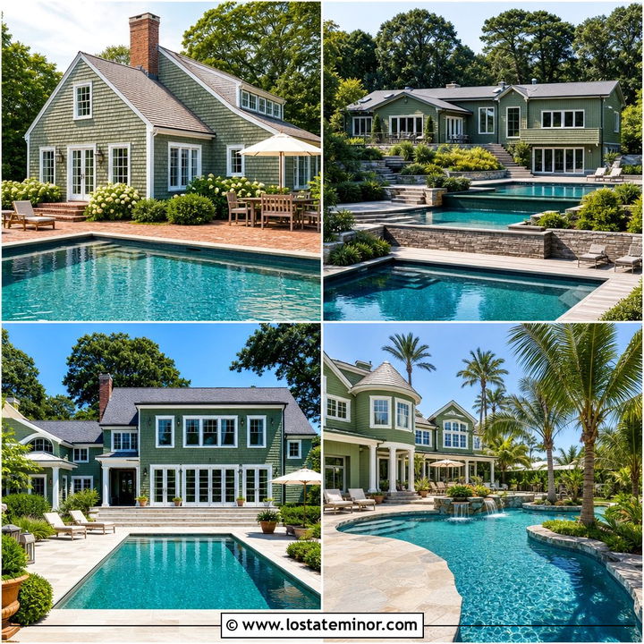 30 Moss Green House Design With Swimming Pool Ideas for Summer